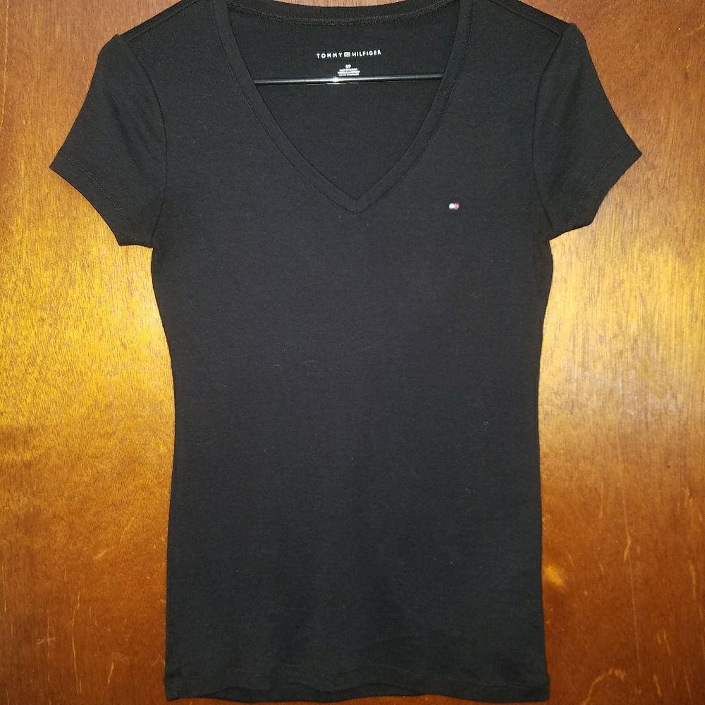 Tommy Hilfiger Black V Neck Tee